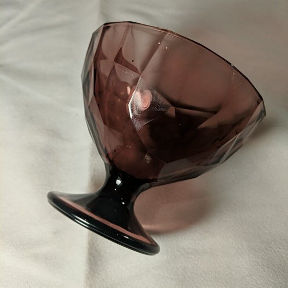 Bormioli Rocco Dessert Bowl Footed Amethyst purple Vintage gemstone diamond - Picture 8 of 8